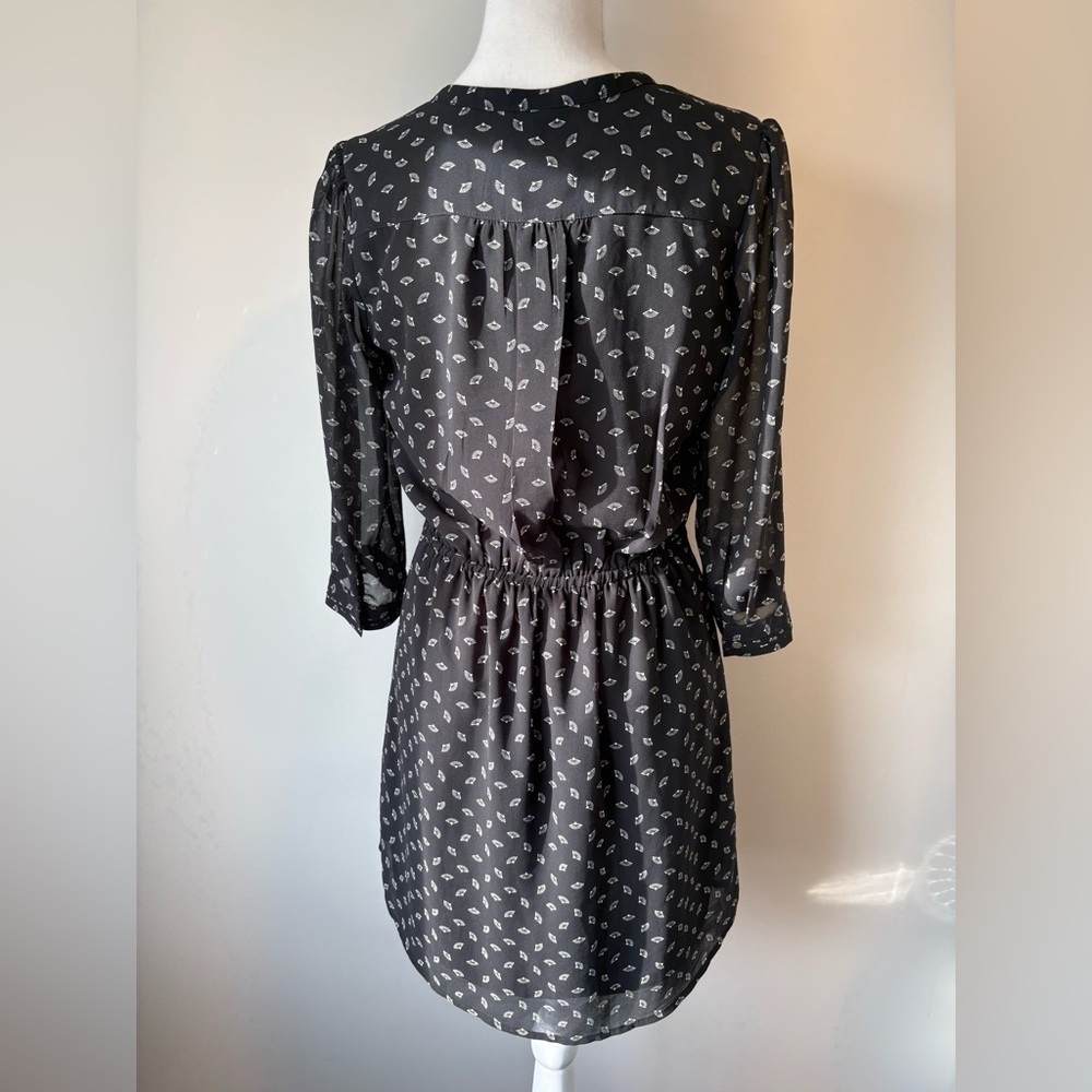 H&M Black & White Fan Print Dress – Size 6 - Picture 4 of 14